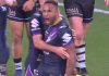 Olam scores first NRL try as Storm surge past Sharks