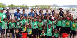 Mangrove planting with Buk Bilong Pikinini